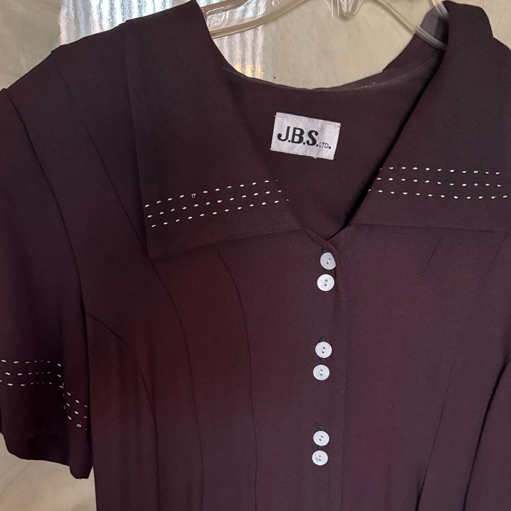 Brand new dress J.B.S. Deep Plum Button-Front Dress with Stitch Detail